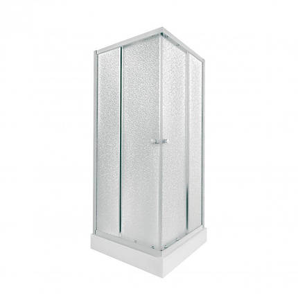 Набір Qtap душова кабіна Presto WHI1099SP5 Pear 90x90х197 см + низький піддон Tern 309912C із сифоном, фото 1