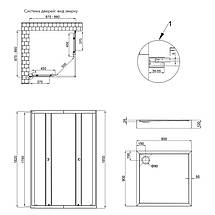 Набір Qtap душова кабіна Presto WHI1099SP5 Pear 90x90х197 см + низький піддон Tern 309912C із сифоном, фото 3