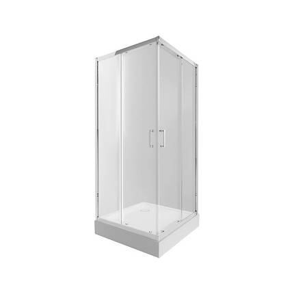 Набір Qtap душова кабіна Taurus CRM1099SC6 Clear 90x90х202 см + низький піддон Tern 309912C із сифоном, фото 1