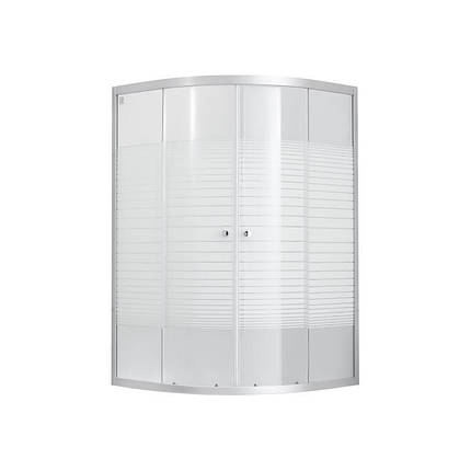 Душова кабіна Lidz Latwa SC 90x90х160 см SAT.HIGH.L без піддону скло матове з принтом Linie 4 мм, фото 1