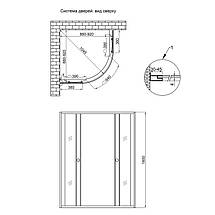 Душова кабіна Lidz Latwa SC 90x90х160 см SAT.HIGH.L без піддону скло матове з принтом Linie 4 мм, фото 3