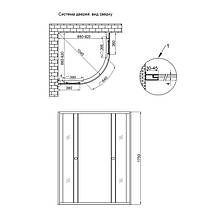 Душова кабіна Lidz Wieza SC 90x90 SAT.MID.L скло Linie 4 мм без піддона, фото 3