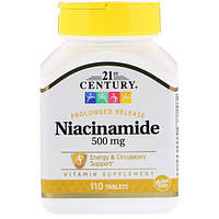 Ниацин 21st Century Niacinamide 500 mg 110 Tabs UL, код: 7517394