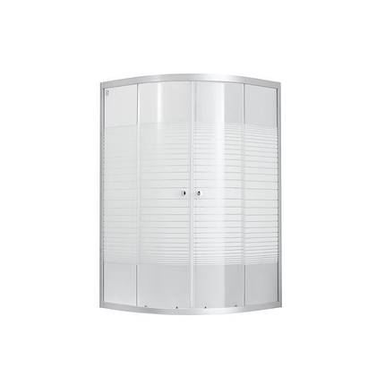 Душова кабіна Lidz Wieza SC 80x80х185 см SAT.LOW.L без піддону скло матове з принтом Linie 4 мм, фото 1