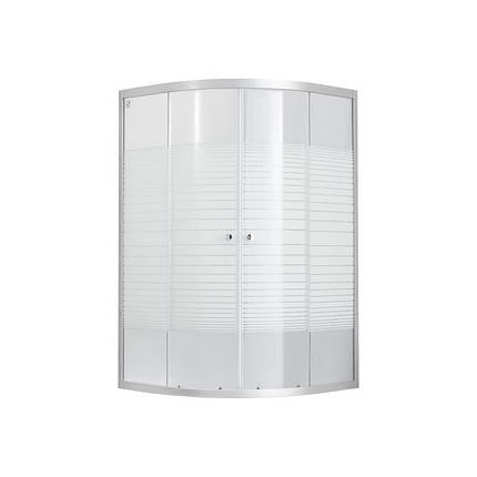 Душова кабіна Lidz Wieza SC 90x90х185 см SAT.LOW.L без піддону скло матове з принтом Linie 4 мм, фото 1