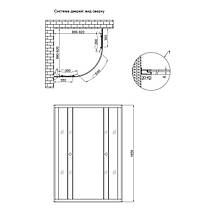 Душова кабіна Lidz Wieza SC 90x90х185 см SAT.LOW.L без піддону скло матове з принтом Linie 4 мм, фото 3