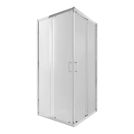 Душова кабіна Qtap Taurus CRM1011SC6 100x100х190 см без піддону хром скло прозоре покриття CalcLess, фото 1