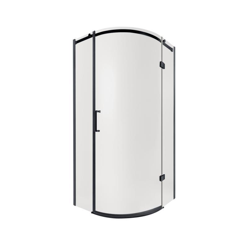 Душова кабіна Qtap Virgo BLA1099AC8 90x90х190 см без піддону чорна скло прозоре 8 мм