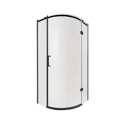 Душова кабіна Qtap Virgo BLA1099AC8 90x90х190 см без піддону чорна скло прозоре 8 мм, фото 1