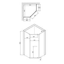 Душова кабіна Lidz Dozorca SC90x90.CRM.LOW.TR, скло прозоре 6 мм без піддона, фото 3
