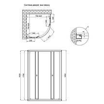 Душова кабіна Lidz Latwa SC 80x80х185 см SAT.LOW.FR без піддону скло Frost 4 мм, фото 3
