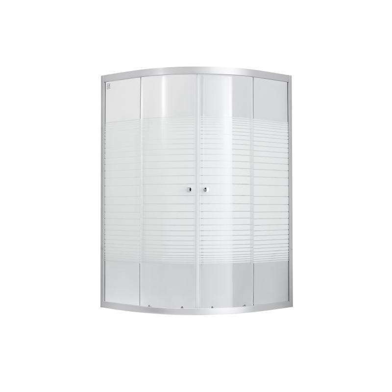 Душова кабіна Lidz Wieza SC 80x80х185 см SAT.HIGH.L без піддону скло матове з принтом Linie 4 мм