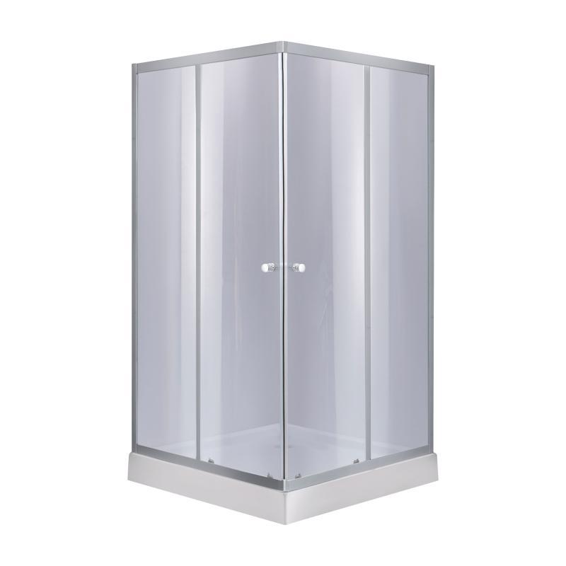 Набір Lidz душова кабіна Wawel SC 90x90 SAT.LOW.GR + низький піддон Mazur скло тоноване