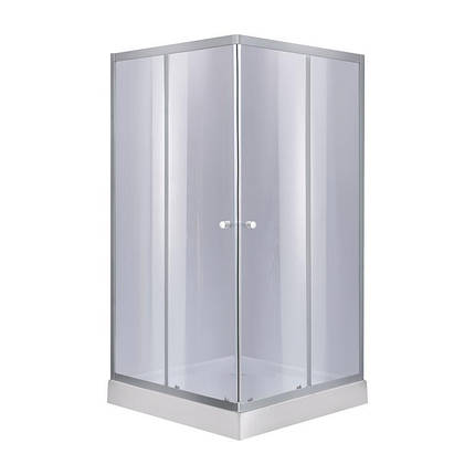 Набір Lidz душова кабіна Wawel SC 90x90 SAT.LOW.GR + низький піддон Mazur скло тоноване, фото 1