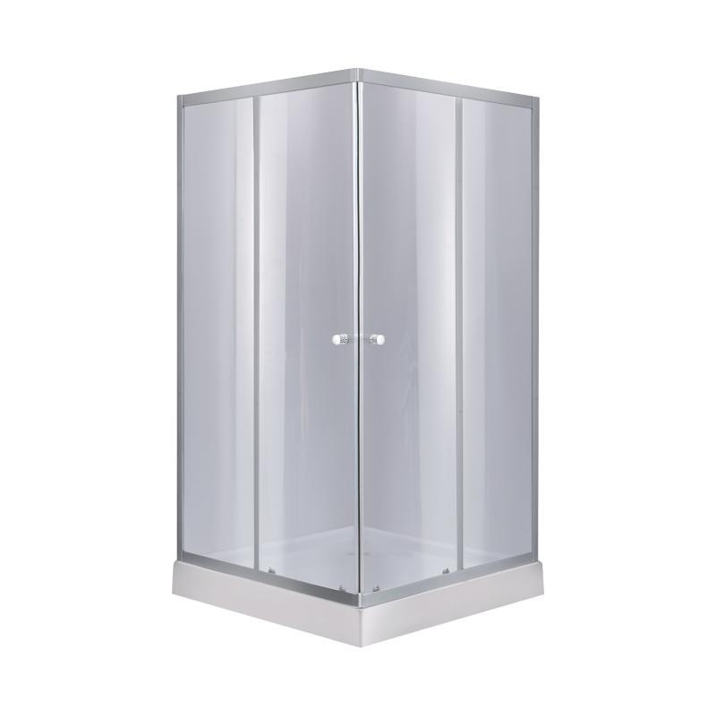 Набір Lidz душова кабіна Wawel SC 80x80 SAT.LOW.GR + низький піддон Mazur скло тоноване