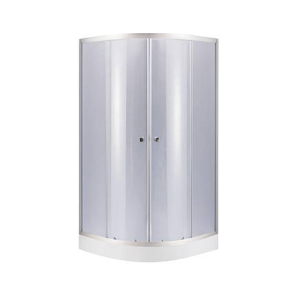 Душова кабіна Lidz Latwa SC 80x80 SAT.LOW.GR + низький піддон KAPIELKA тоноване скло, фото 1