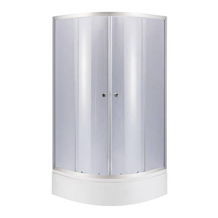 Душова кабіна Lidz Latwa SC 90x90х195см SAT MID GR на середньому піддон з панеллю Kupala скло тоноване, фото 1