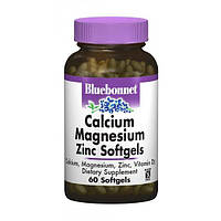 Мультиминеральный комплекс Bluebonnet Nutrition Calcium Magnesium plus Zinc 60 Softgels UL, код: 7679188