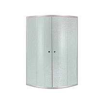 Душова кабіна Lidz Latwa SC80x80.SAT.HIGH.FR напівкругла скло Frost 4 мм + Lidz Душовий піддон KAPIELKA, фото 3