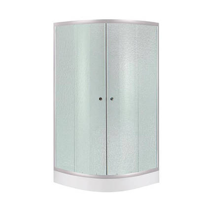Душова кабіна Lidz Latwa SC 80x80 SAT.LOW.FR + низький піддон KAPIELKA скло Frost 4 мм, фото 1
