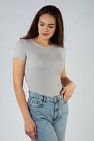 Женская футболка однотонная / поливискон 46, светло-серый