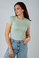 Женская футболка однотонная / поливискон 50, фисташковый