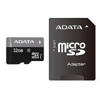 Карта памяти ADATA 32Gb microSDHC Ultra UHS-I +SD адаптер Class 10 AUSDH32GUICL10-RA1 YTR