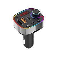 FM-передатчик автомобильный Bluetooth T6 RGB 3.1A DC12-24