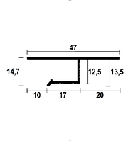 Профиль теневого шва 10 мм ЛХВ10, 10х12 мм.