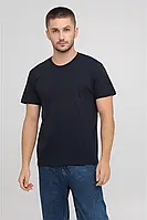 Мужская Темно-Синяя футболка с короткими рукавами на обхват груди 128см размер 3XL