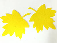 Листочек декоративный 70*80мм желтый 1 шт