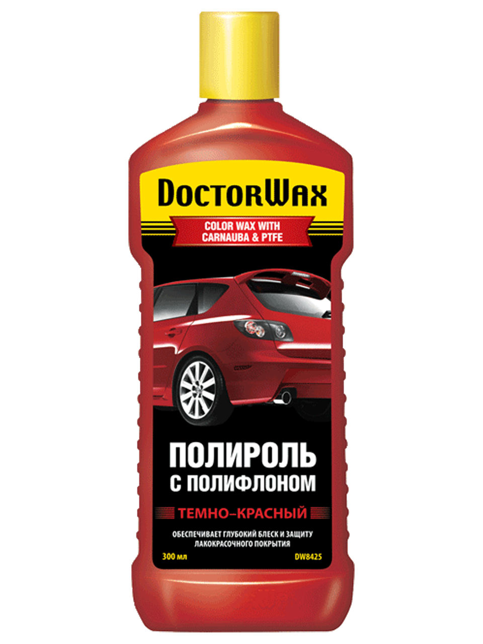 Поліроль для кузова кольоровий із поліфлоном Doctor Wax темно-червоний 300мл (DW8425)