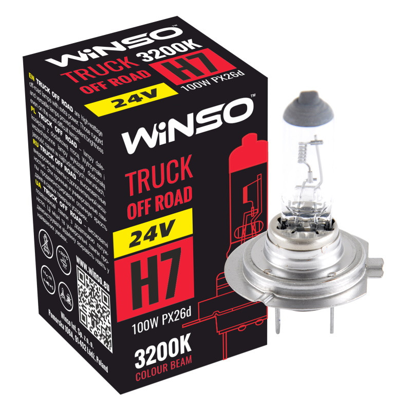 Автолампа галогенна Wnso 24V H7 TRUCK OFF ROAD 100W PX26d (724710)