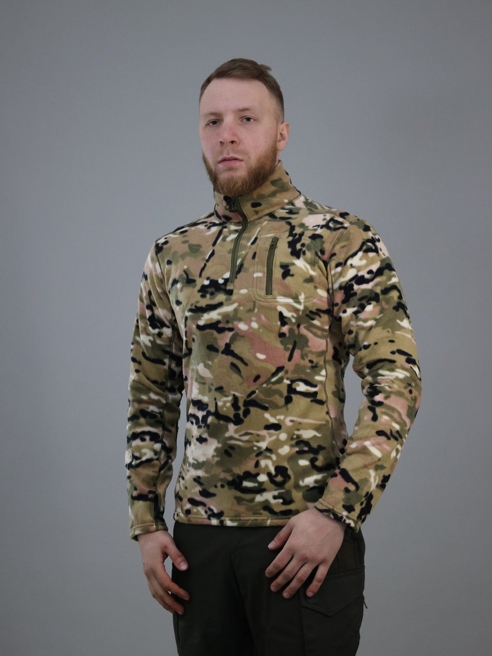 Кофта флісова тактична демісезонна Ultimatum Basic камуфляж Мультикам (M, L, XL, XXL)