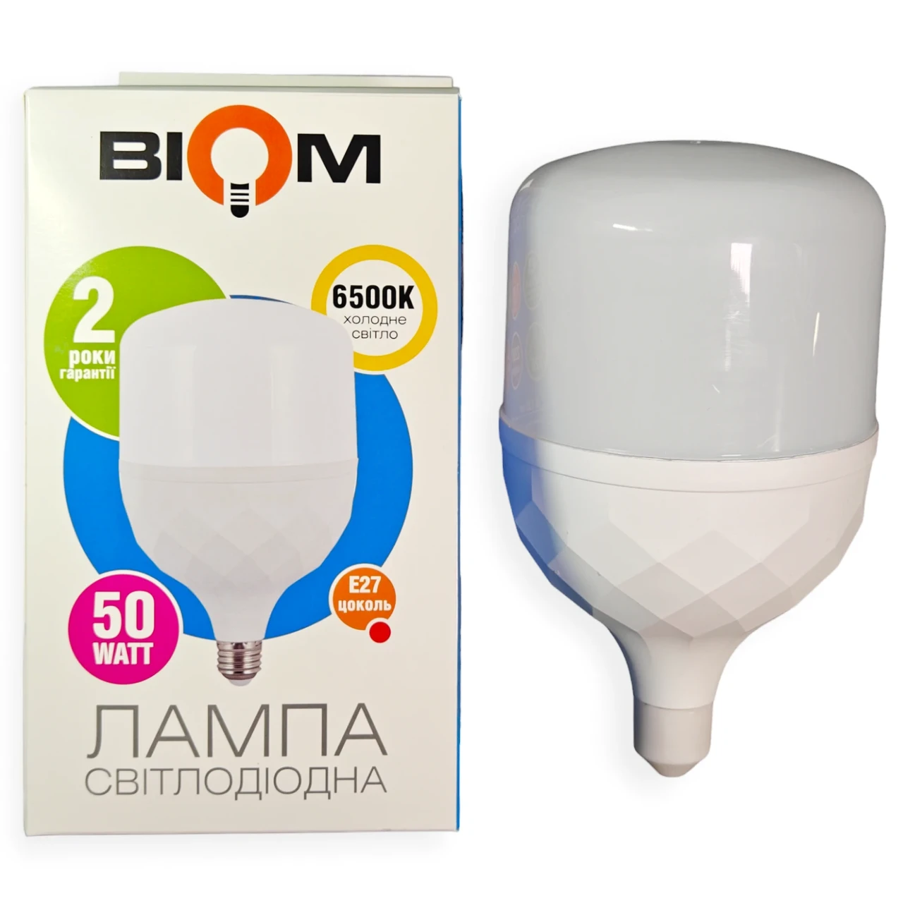 Світлодіодна лампа Е27 50W Т120 6500K Biom HP-50-6, фото 1