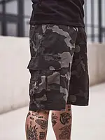 Шорты карго мужские Brandit BDU Ripstop Darkcamo камуфляжные повседневные шорты брандит рип стоп