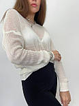 Жіноча однотонна кофта прозора вільного фасону (р. S-L) 83043347, фото 10