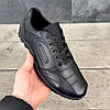 Чоловічі шкіряні кросівки (натуральна шкіра) чорні демісезонні, чоловіче взуття весна осінь розмір 39 40 41 42 43 44 45 46, фото 2