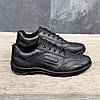 Чоловічі шкіряні кросівки (натуральна шкіра) чорні демісезонні, чоловіче взуття весна осінь розмір 39 40 41 42 43 44 45 46, фото 4