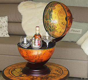 Гарний глобус бар для напоїв карта світу подарунок шеф на День Народження | Діаметр сфери 33 см