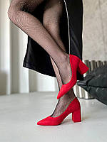 Туфли женские красные на каблуке