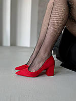 Туфли женские красные на каблуке