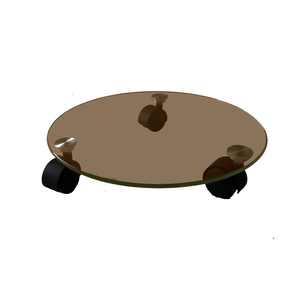 Підставка для квітів  Ø300 мм коричнева (Бронза, Bronza) скляна підлогова на коліщатках COMMUS Ultra I 30 B6, фото 1