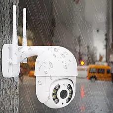 Вулична поворотна Wi-Fi ip камера відеоспостереження PTZ Outdoor Camera 3MP / Відеоспостереження для дому, фото 3