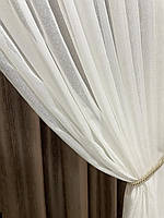 Тюль 6м х 2,50м однотонний молочний канвас