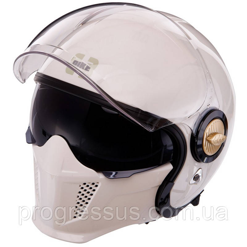 Мотошлем трансформер QKE M-XL белый / Шлем для мотоцикла / Мотоциклетный шлем раскладной - фото 4 - id-p2171329459