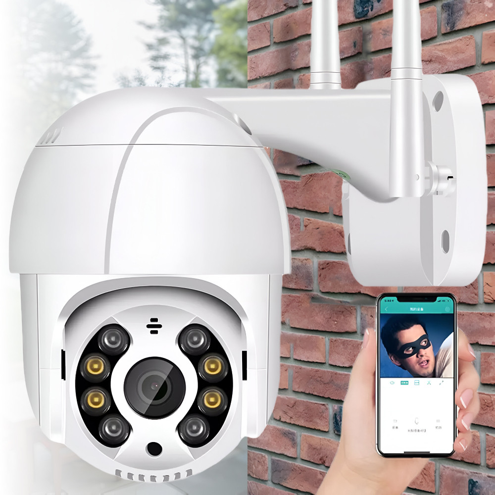 Вулична поворотна Wi-Fi ip камера відеоспостереження PTZ Outdoor Camera 3MP / Відеоспостереження для дому
