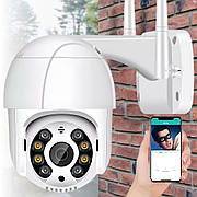 Вулична поворотна Wi-Fi ip камера відеоспостереження PTZ Outdoor Camera 3MP / Відеоспостереження для дому