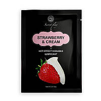 Лубрикант із зігрівальним ефектом — Secret Play Strawberry & Cream Hot Effect Lube, 10 мл