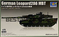 Leopard 2A6. Сборная модель немецкого танка в масштабе 1/72. TRUMPETER 07191